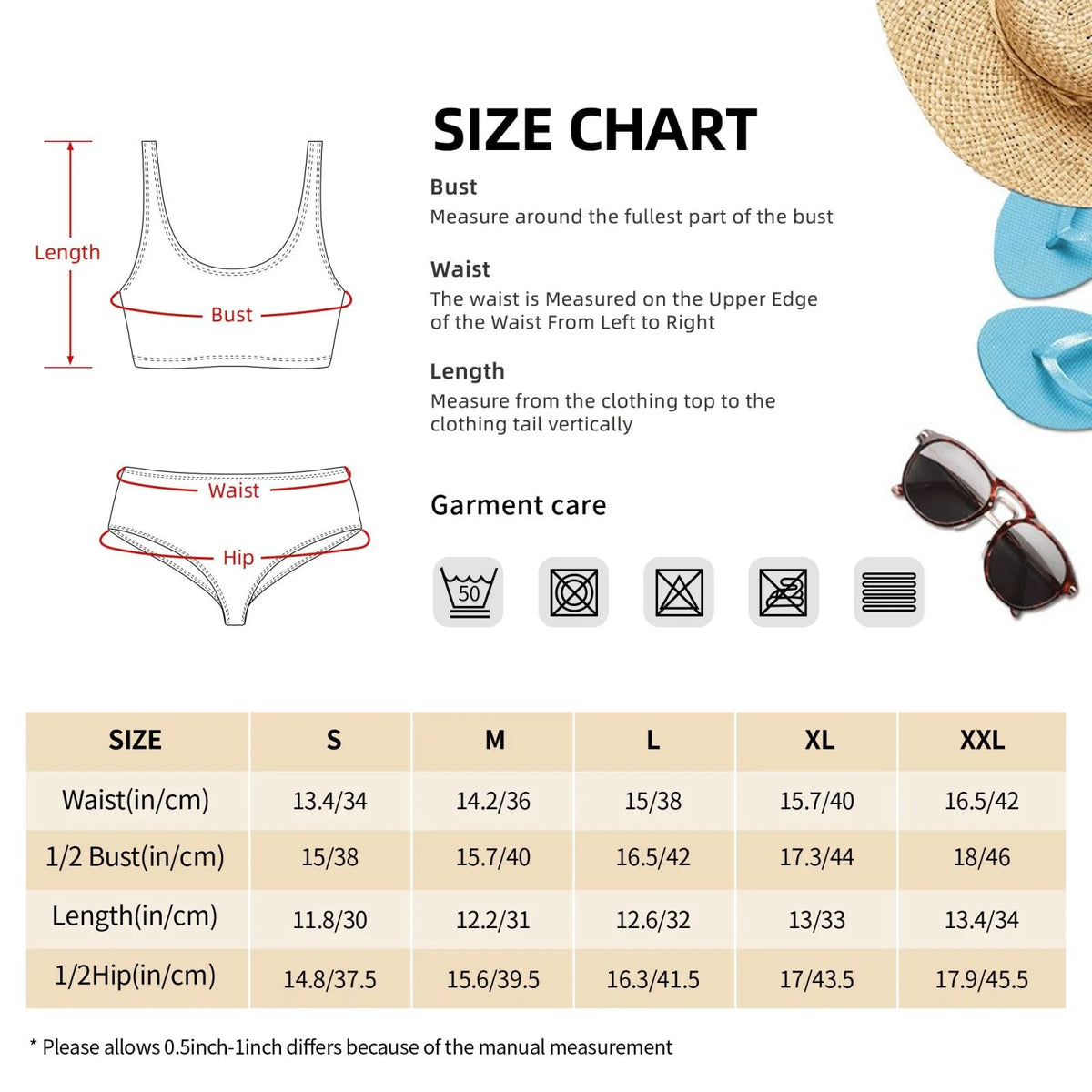 High Waisted Two Piece Swimsuit Bikini T832762