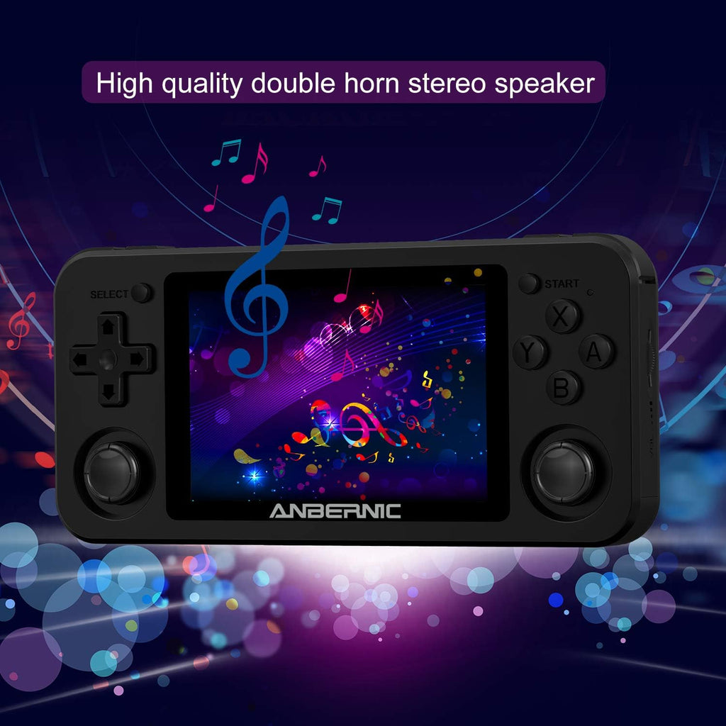 Black Handheld Game Console with 64G TF Card 2500 Classic Games 3.5 inch IPS Screen E953