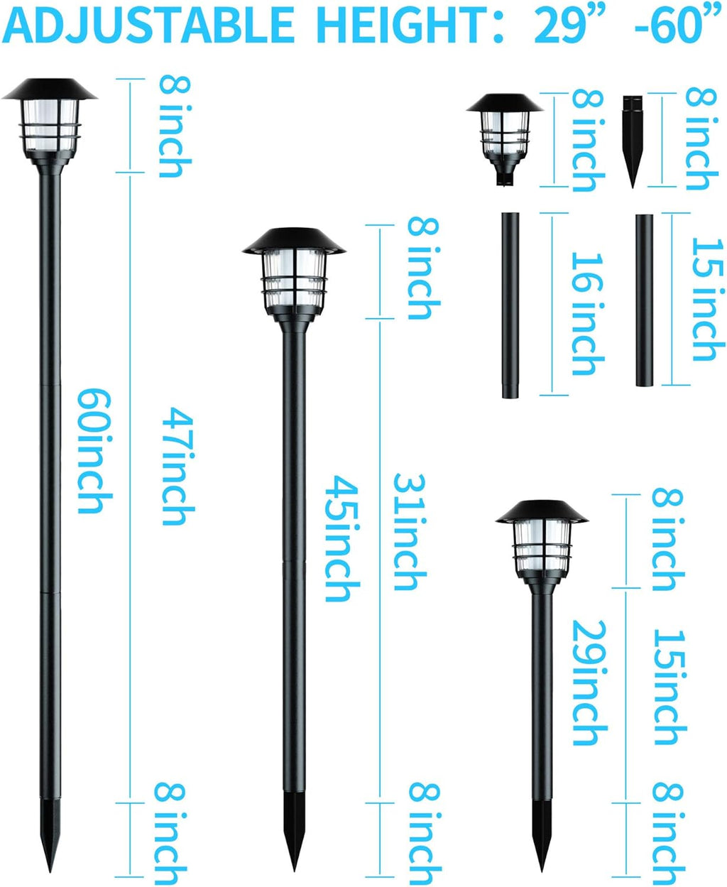 55 Tall Metal LED Solar Torch Lights, 2 Pack G4150