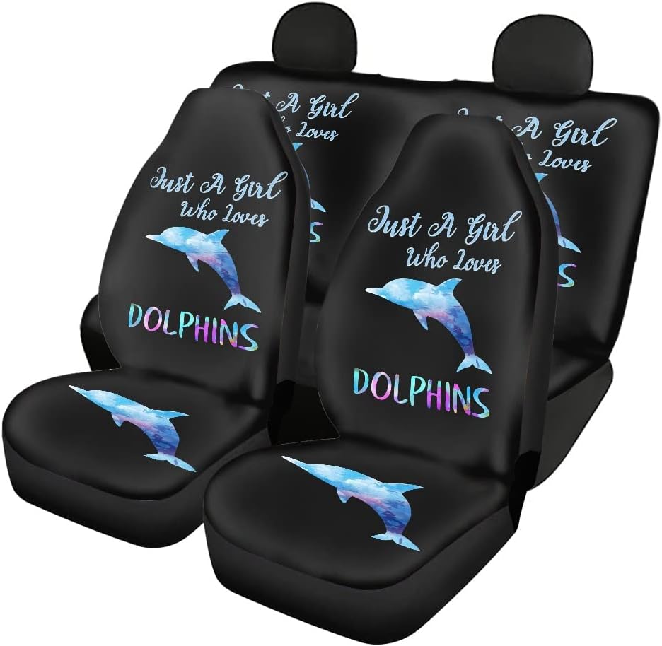 Black and White Cow Print Car Seat Cover 4piece Z1825