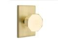 Satin Brass Octagon Knob Privacy Set L428