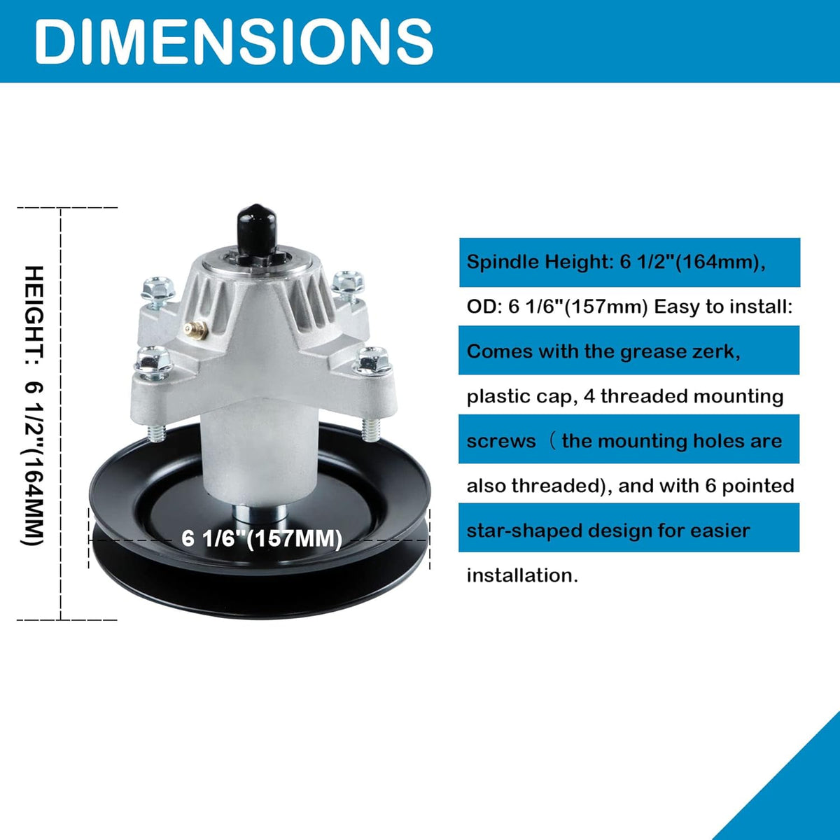 Pack of 2 Spindle Assembly with Pulley for 42 inch Deck Mower S37817