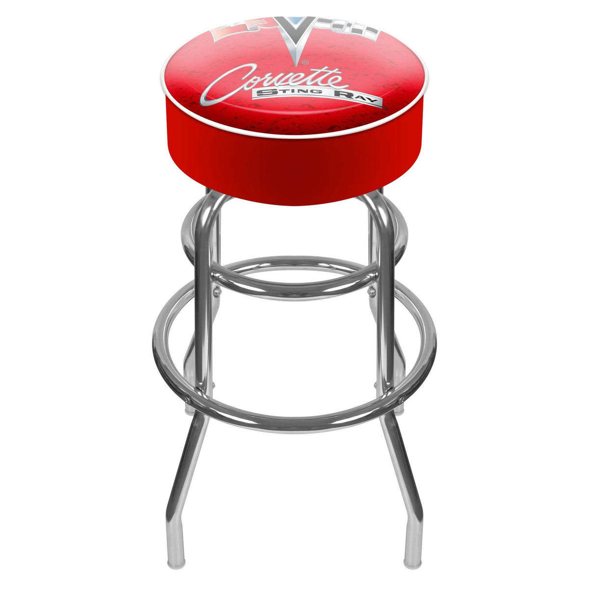 Red Padded Swivel Bar Stool C5477