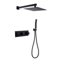 Matte Black 12 in. Wall Mount Dual Shower Heads A81704