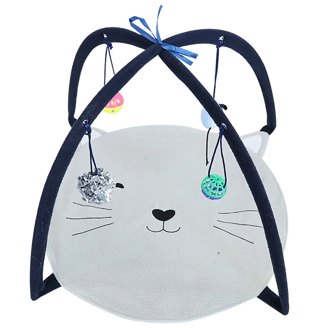 Foldable Cat Play Tent with Hanging Toys W396