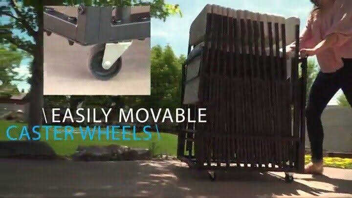 Black Rolling Chair Cart U6436