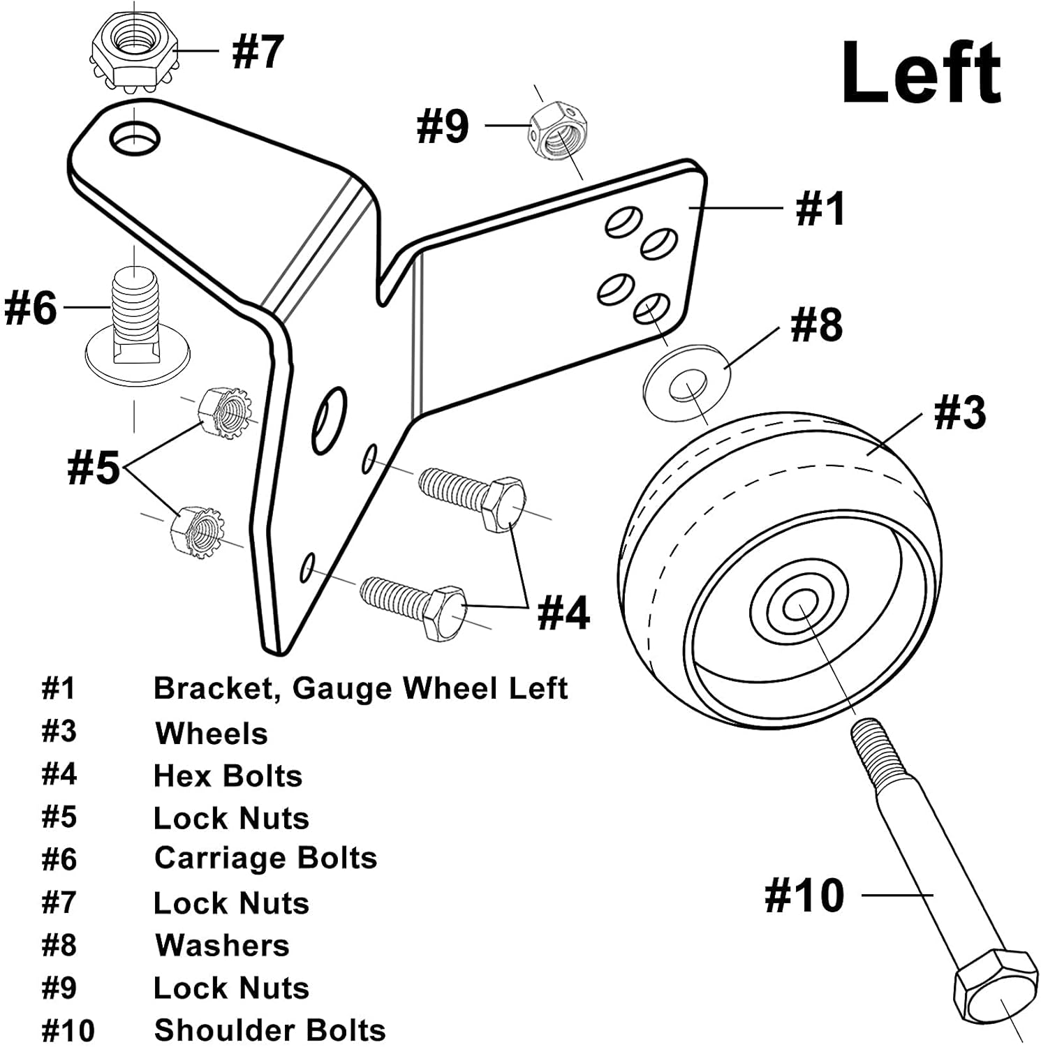 42" Deck Gauge Wheel Bracket Kit Pack of 2 Y635