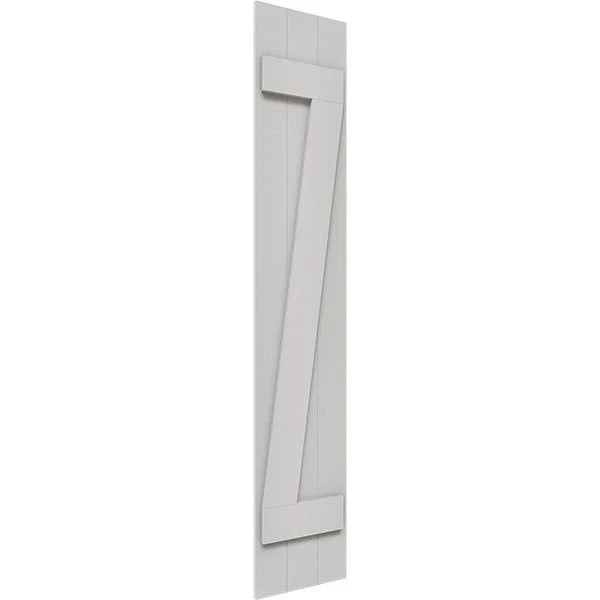Rustic Three Board Joined Board-n-Batten Faux Wood Shutters F2011