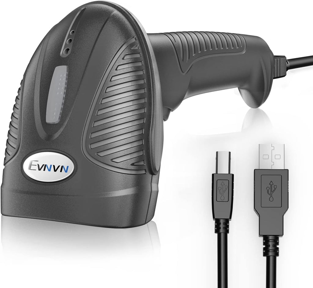 Handheld USB 2D Barcode Scanner QR PDF417 Data Matrix 1D Bar Code Reader with USB Cable Pack of 2 R109962