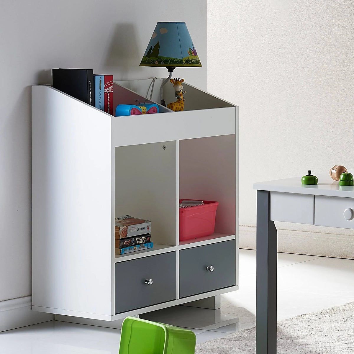 White/Grey 2 Section Storage Stand E676833