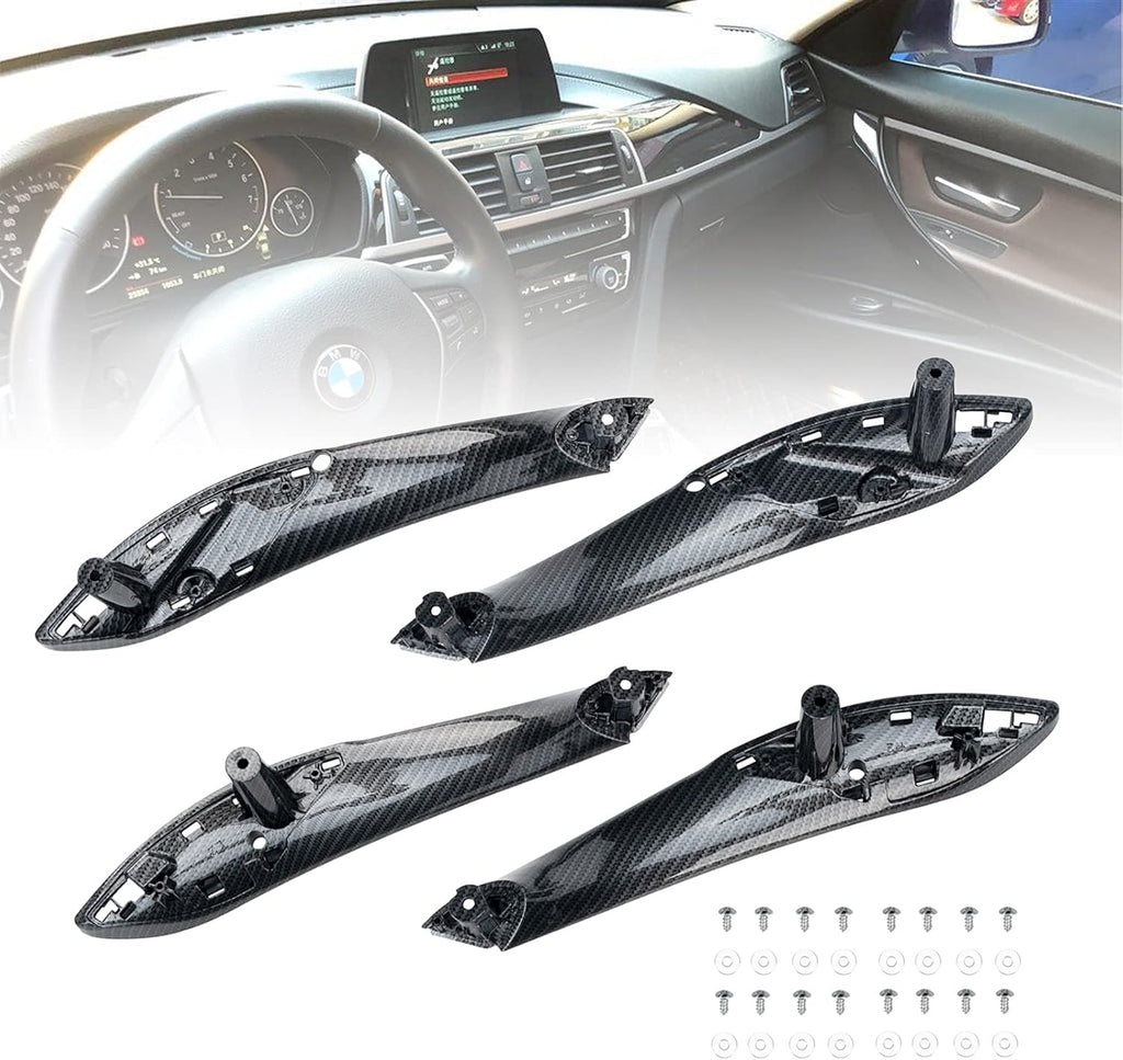 Carbon Fiber Inner Door Pull Handles Kit Replacement for BMW 3 Series 4 Series Pack of 2 U3261