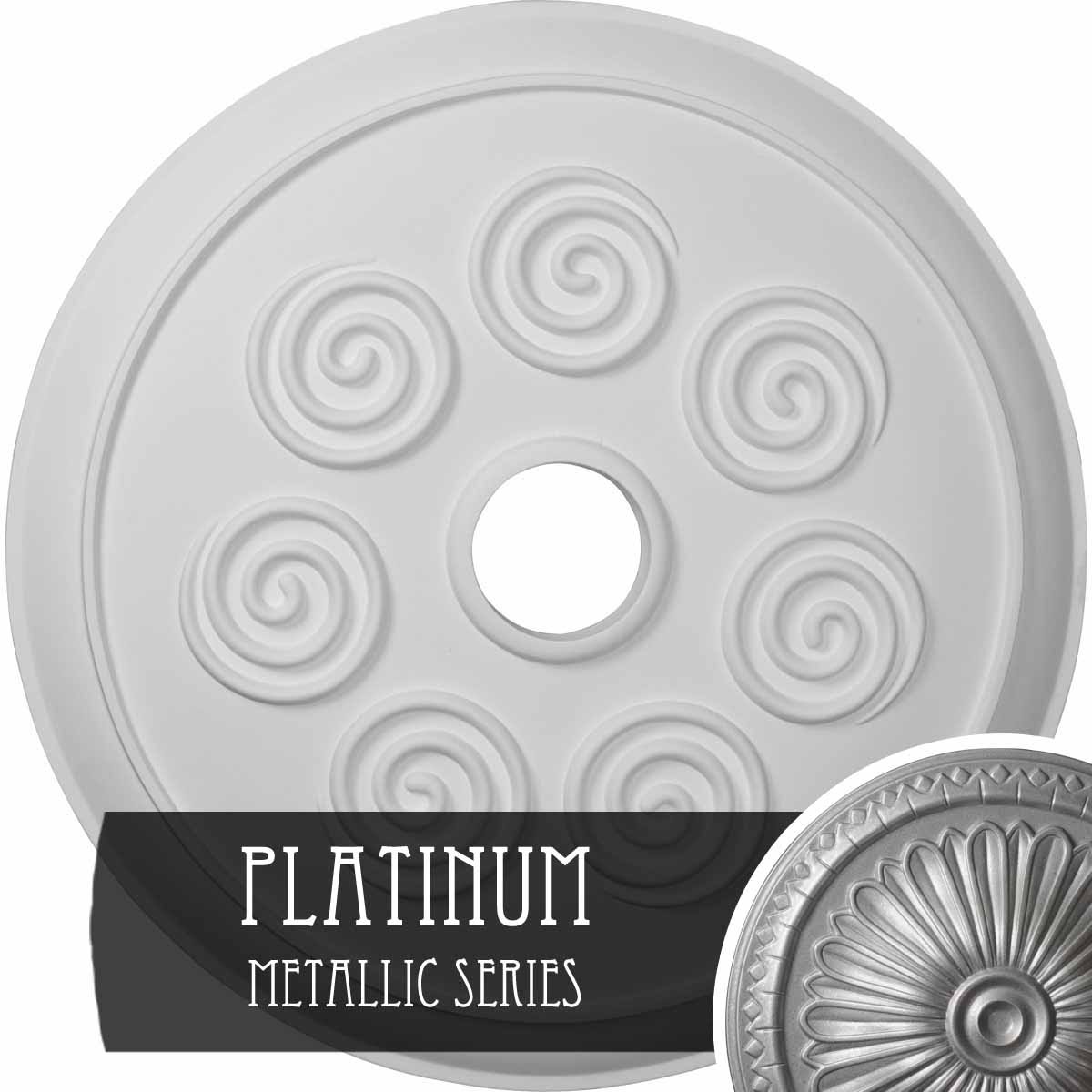 25 1/4x22OD x 4x22ID x 2x22P Spiral Ceiling Medallion E152