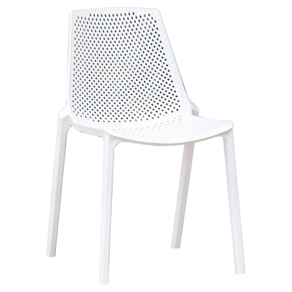 3 Piece White Round Folding Table Patio Dining Set J285