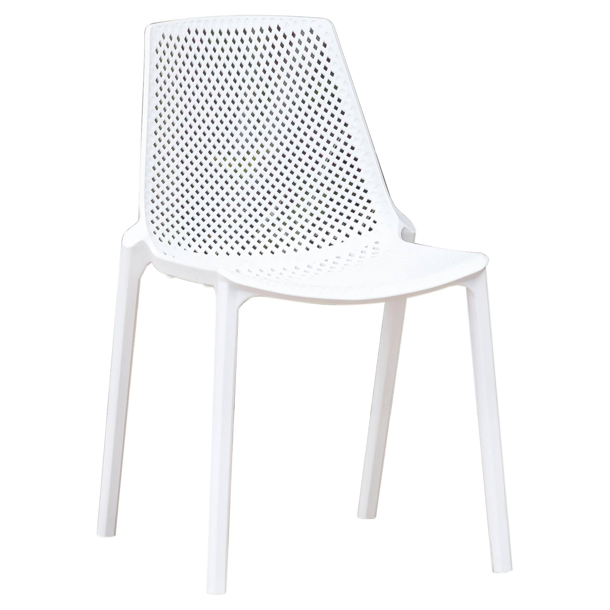 3 Piece White Round Folding Table Patio Dining Set J285