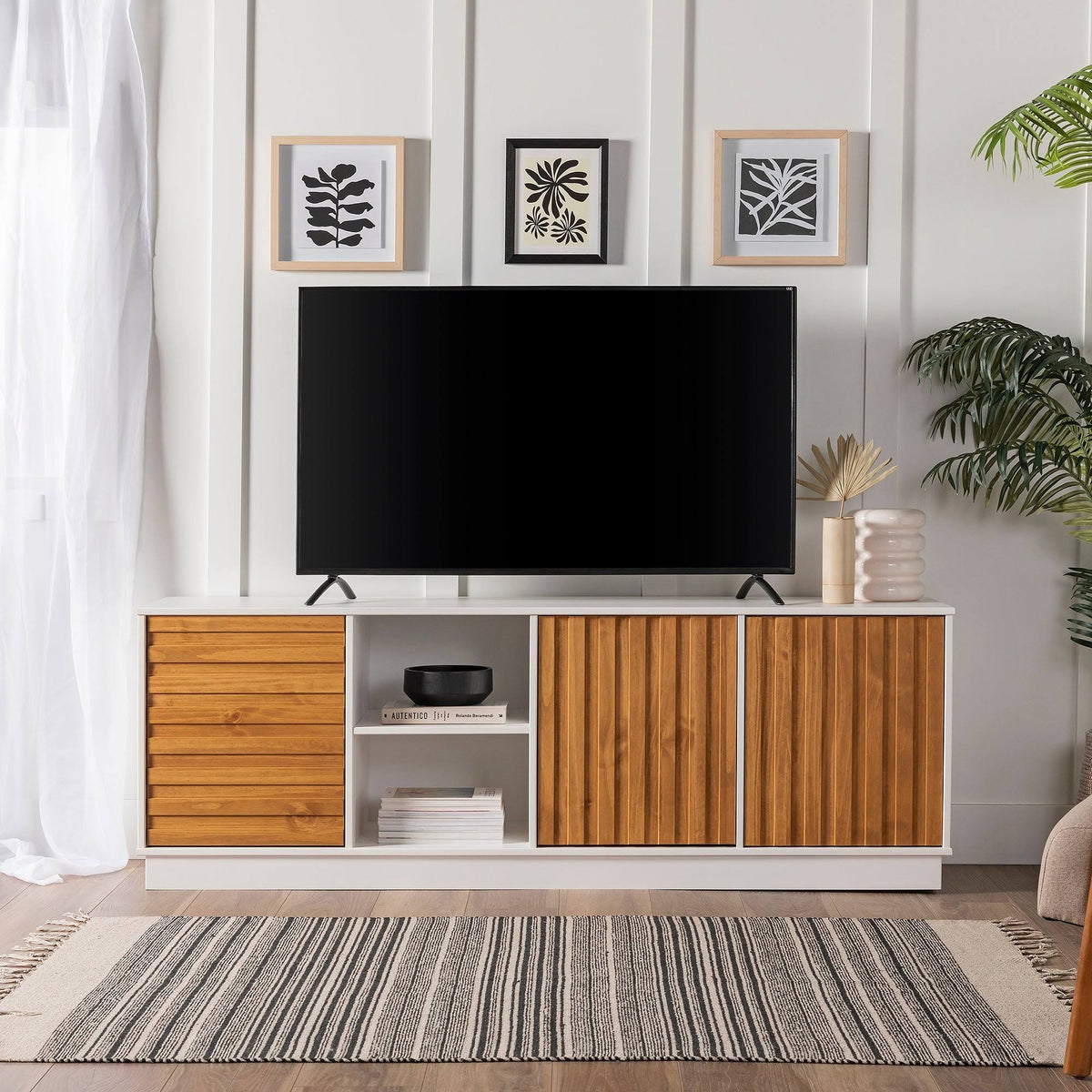 70-Inch Two-Tone 3-Door TV Console V51268