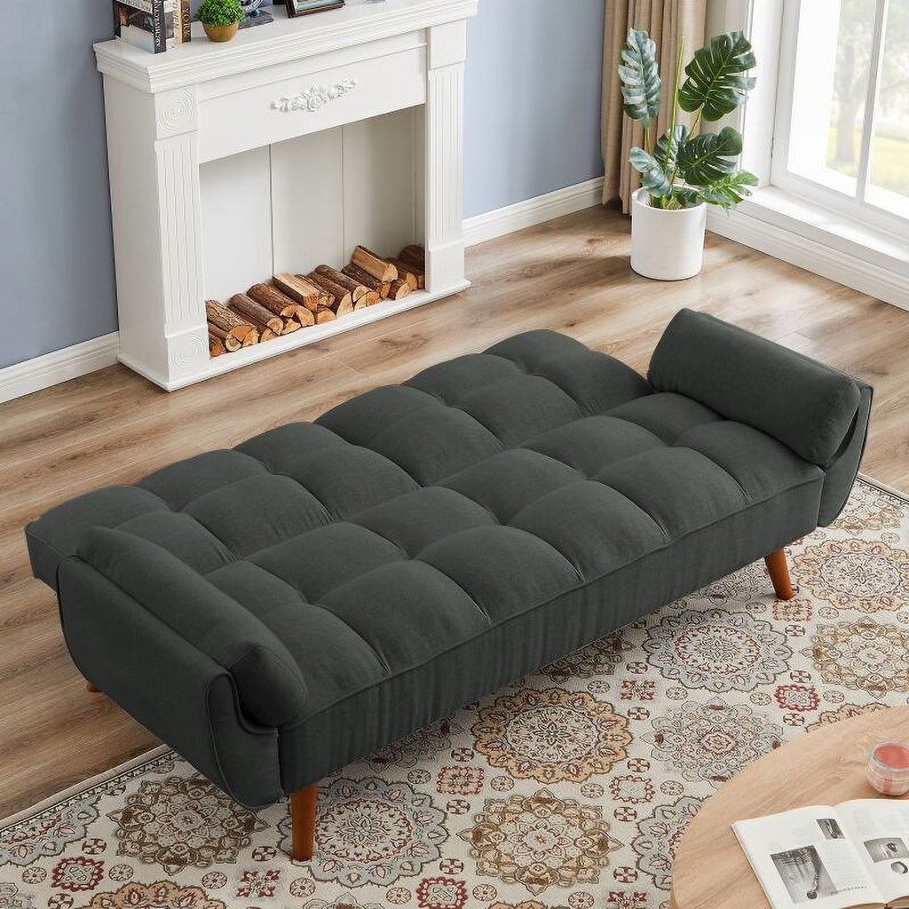 Dark Gray Convertible Sofa Bed with Pillows S51108