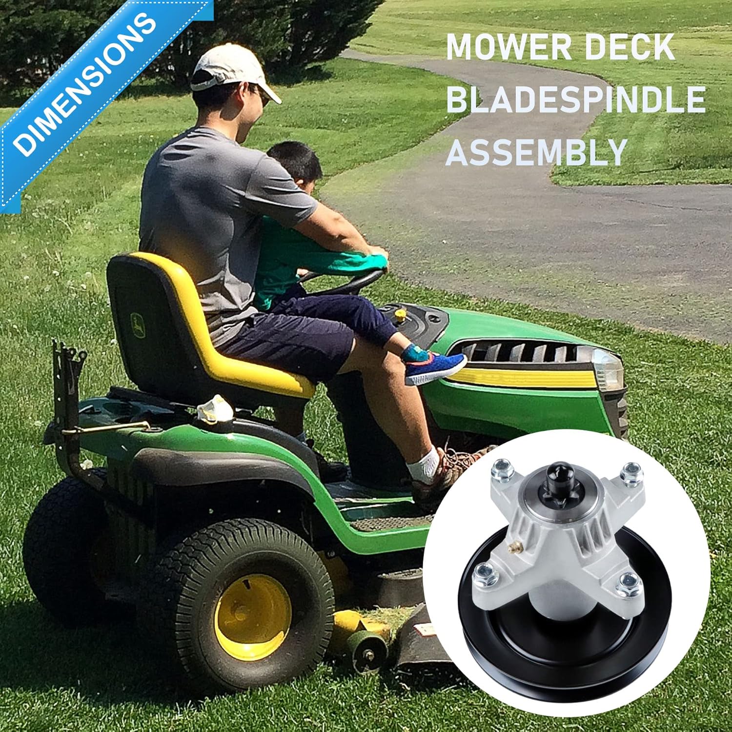 Pack of 2 Spindle Assembly with Pulley for 42 inch Deck Mower S37817