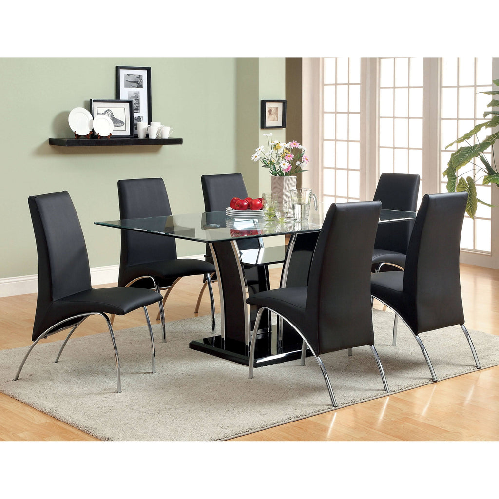 Black Faux Leather Arched Dining Chair (Set of 2) Y341342