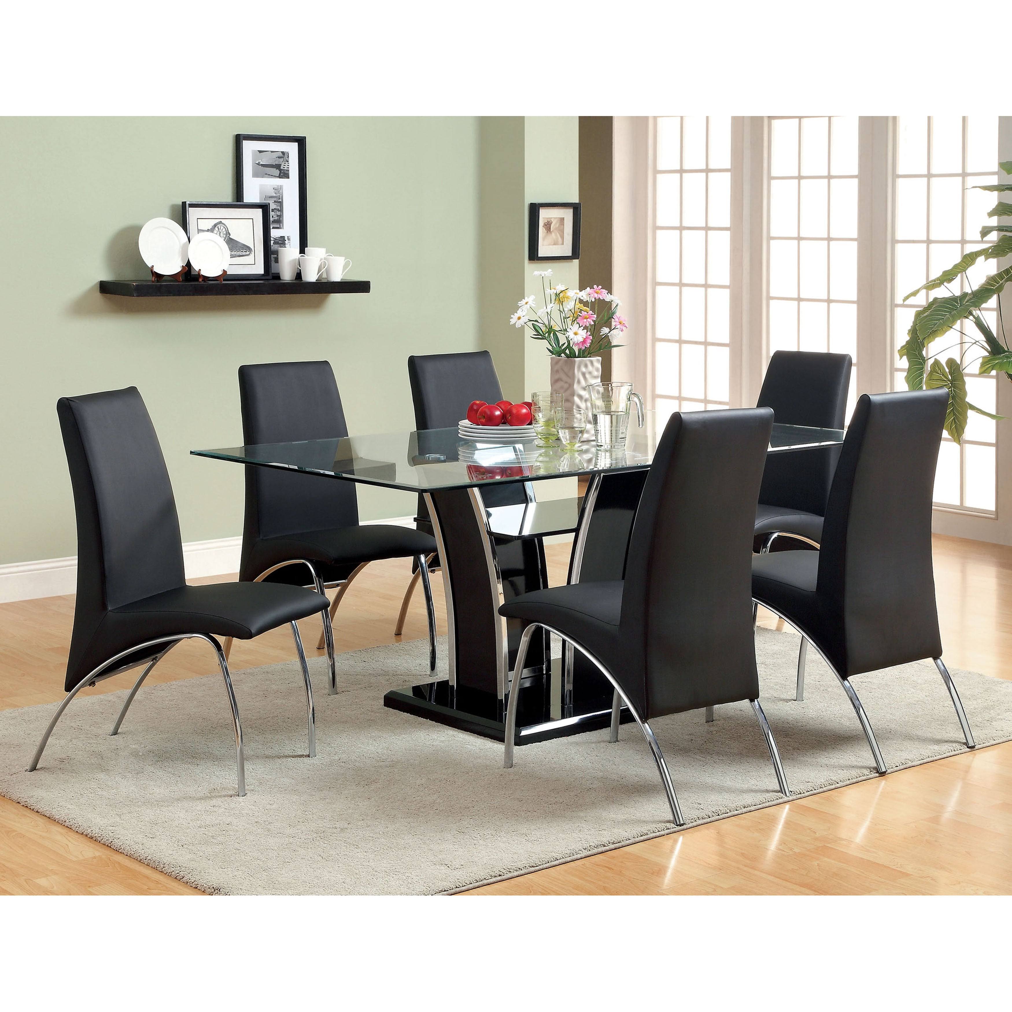 Black Faux Leather Arched Dining Chair (Set of 2) Y341342