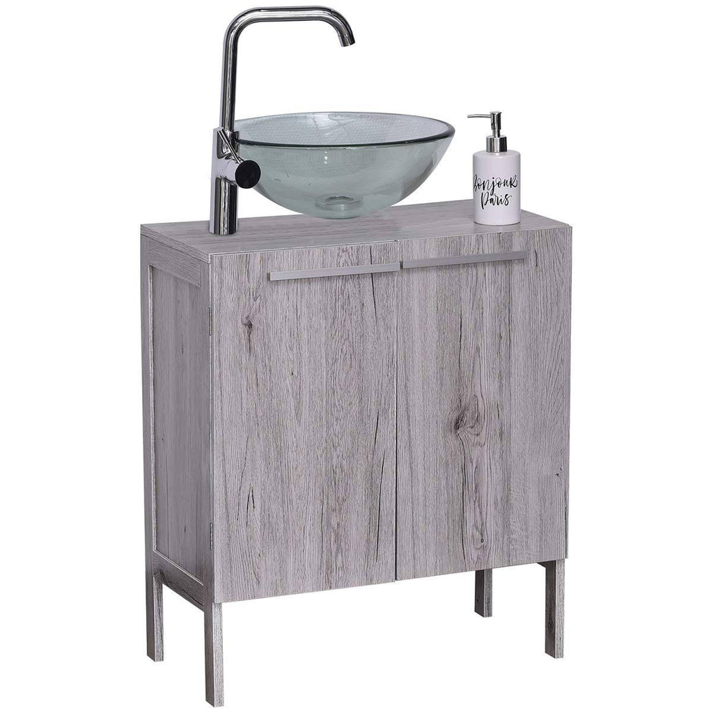 Oslo Gray Oak Under Sink Storage Cabinet O876