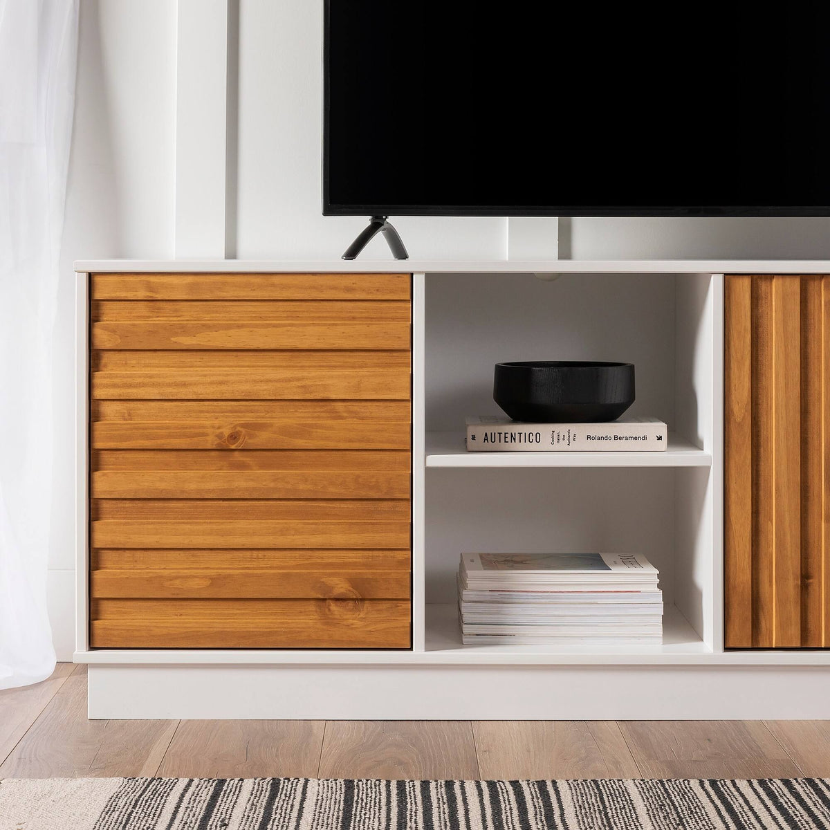 70-Inch Two-Tone 3-Door TV Console V51268