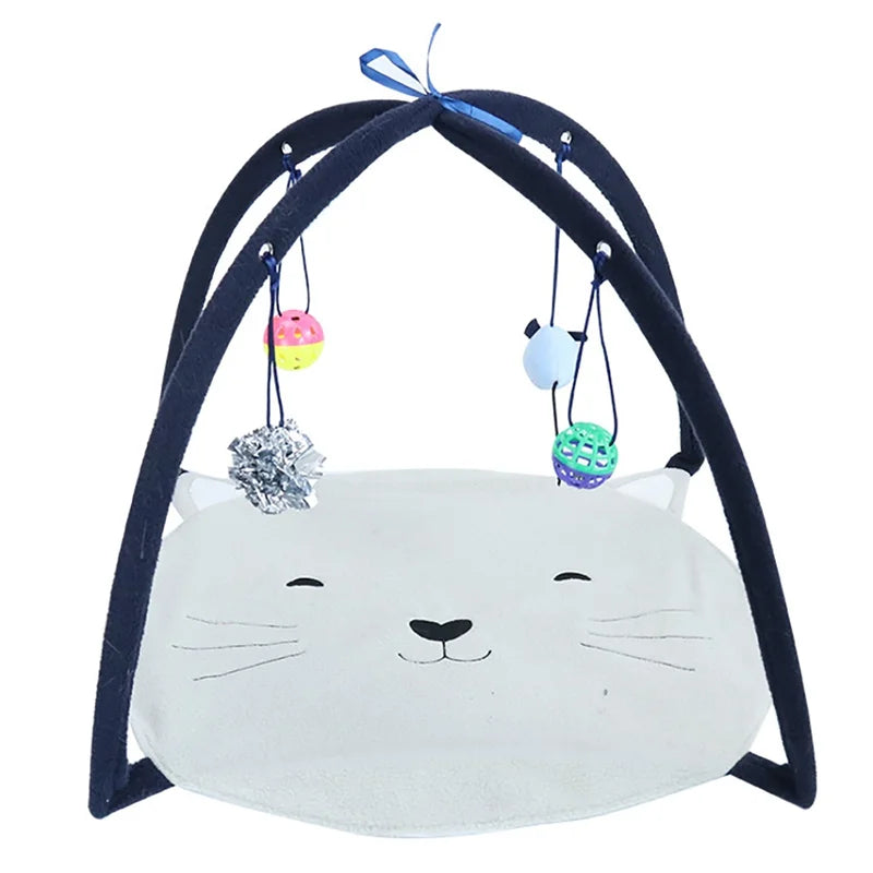 Foldable Cat Play Tent with Hanging Toys W396