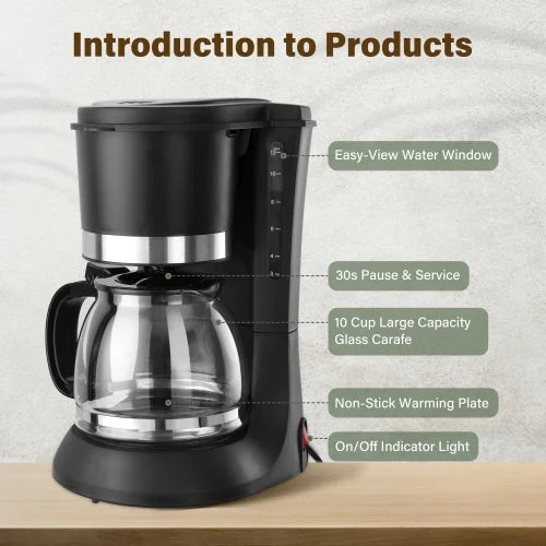 10 Cup Coffee Maker with Washable Permanent Filter C72302