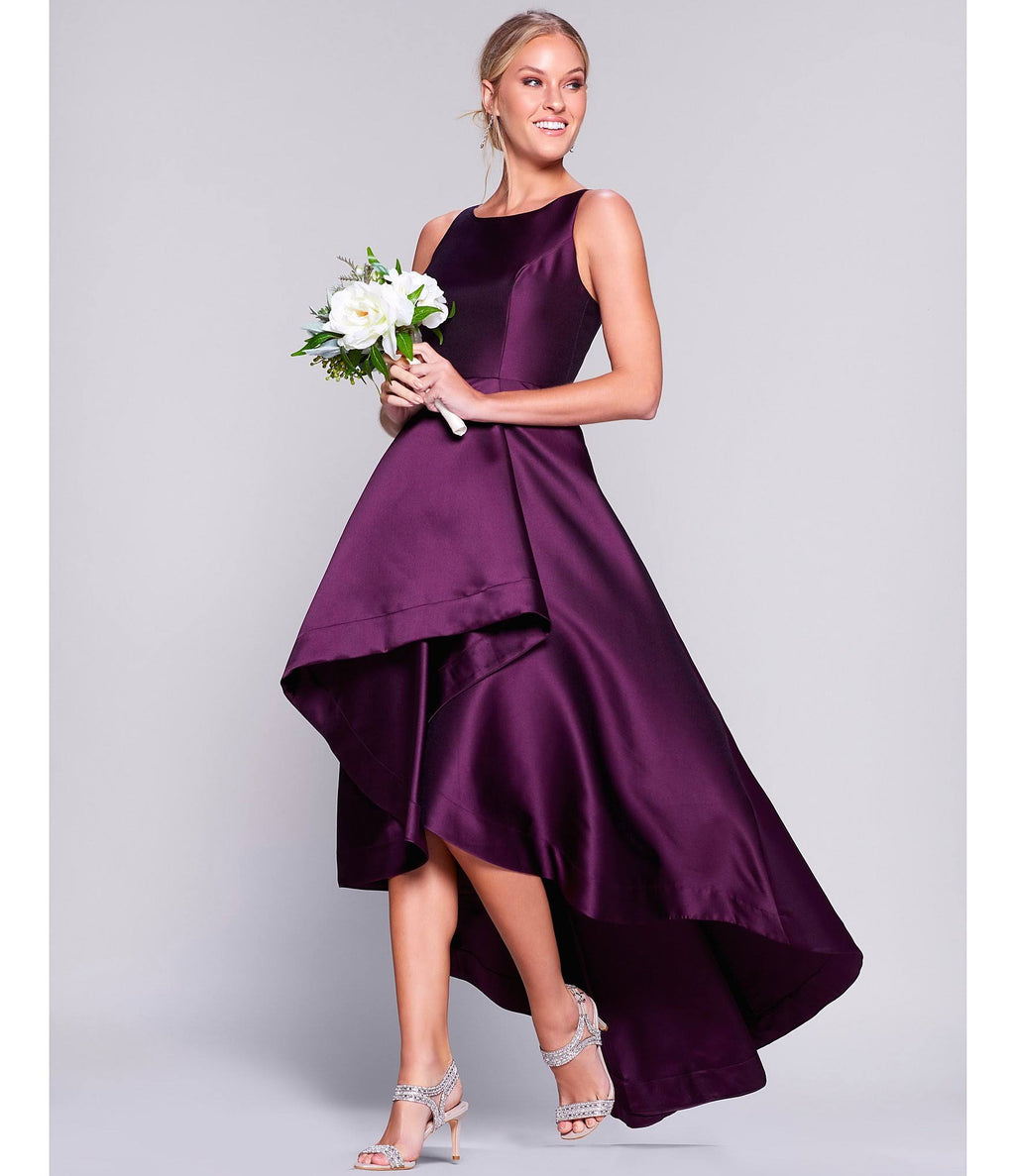 Black Mikado High-Low Gown Z188