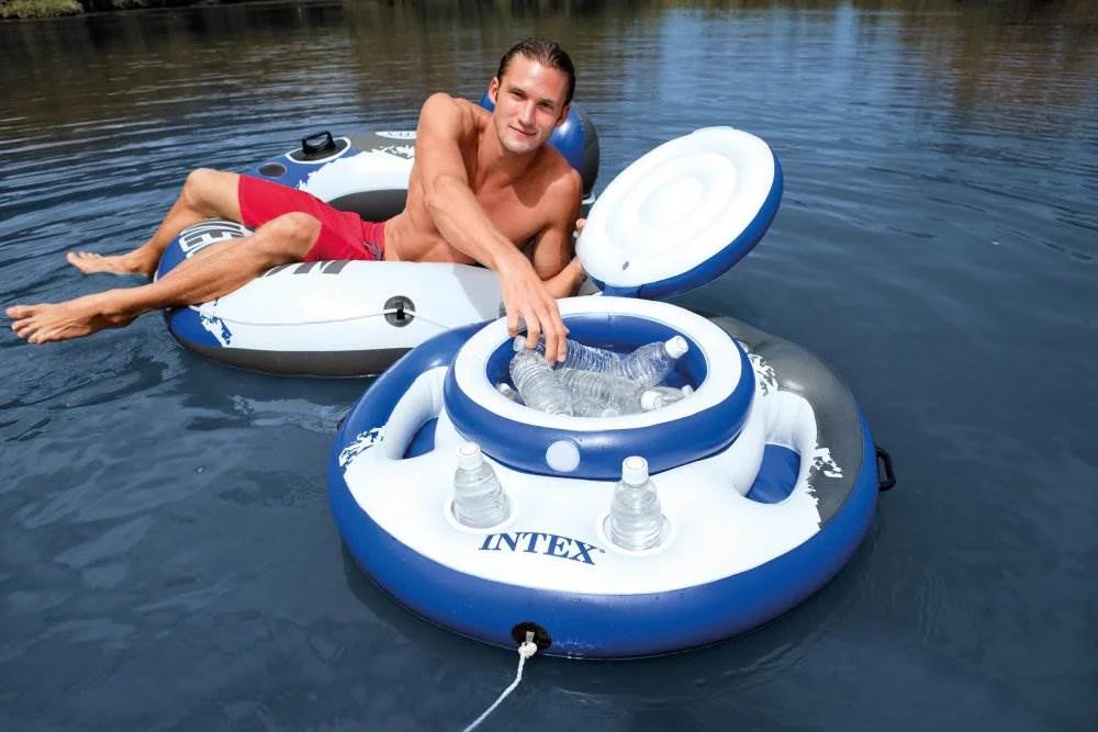 Inflatable Water Tube (2 Pack) and Inflatable Beverage Cooler R1685