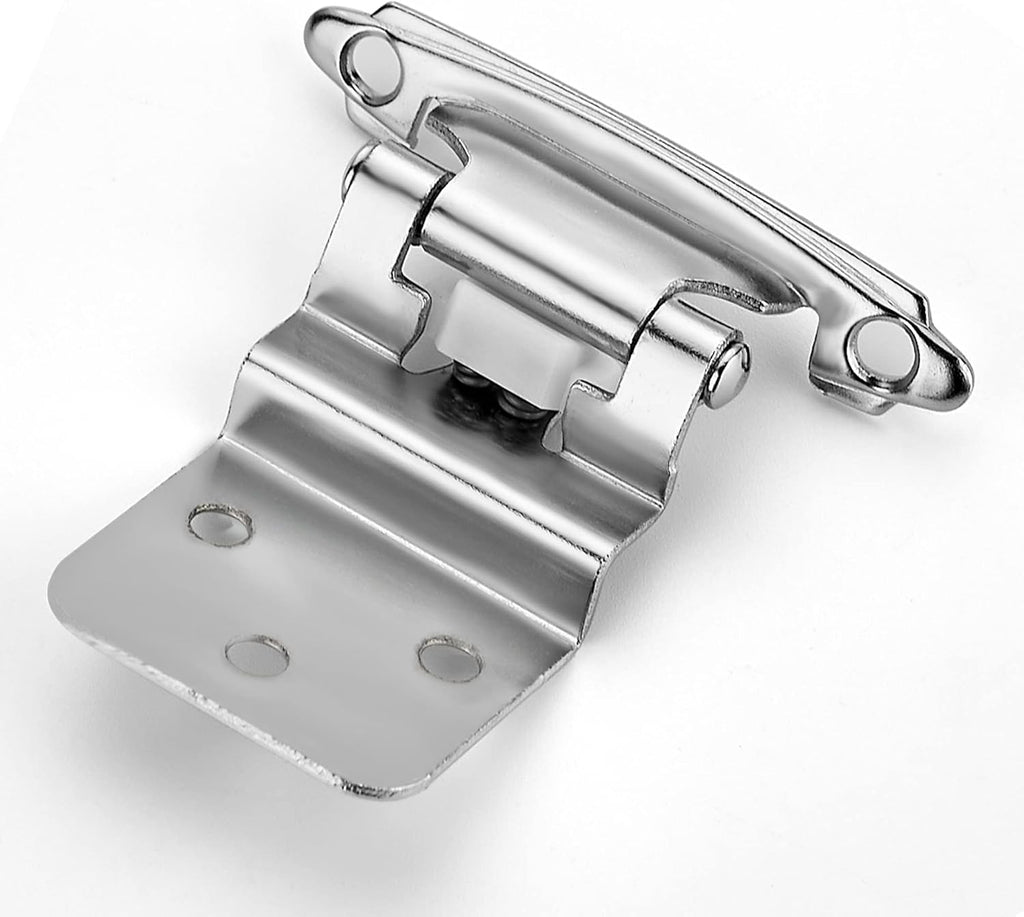 60 Packs (30 Pairs) 3/8 Inset Matte Black Self Closing Cabinet Hinges with Door Bumper H8528
