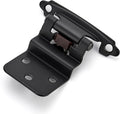 60 Packs (30 Pairs) 3/8 Inset Matte Black Self Closing Cabinet Hinges with Door Bumper H8528