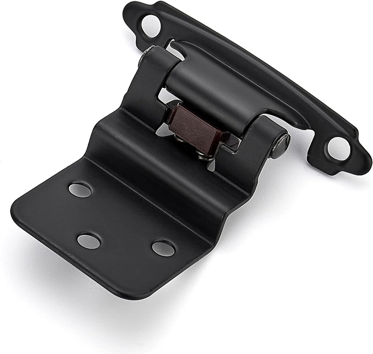 60 Packs (30 Pairs) 3/8 Inset Matte Black Self Closing Cabinet Hinges with Door Bumper H8528