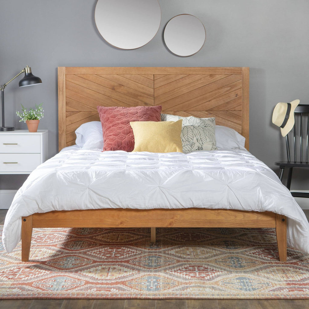 Caramel Solid Wood Queen Bed Z70256