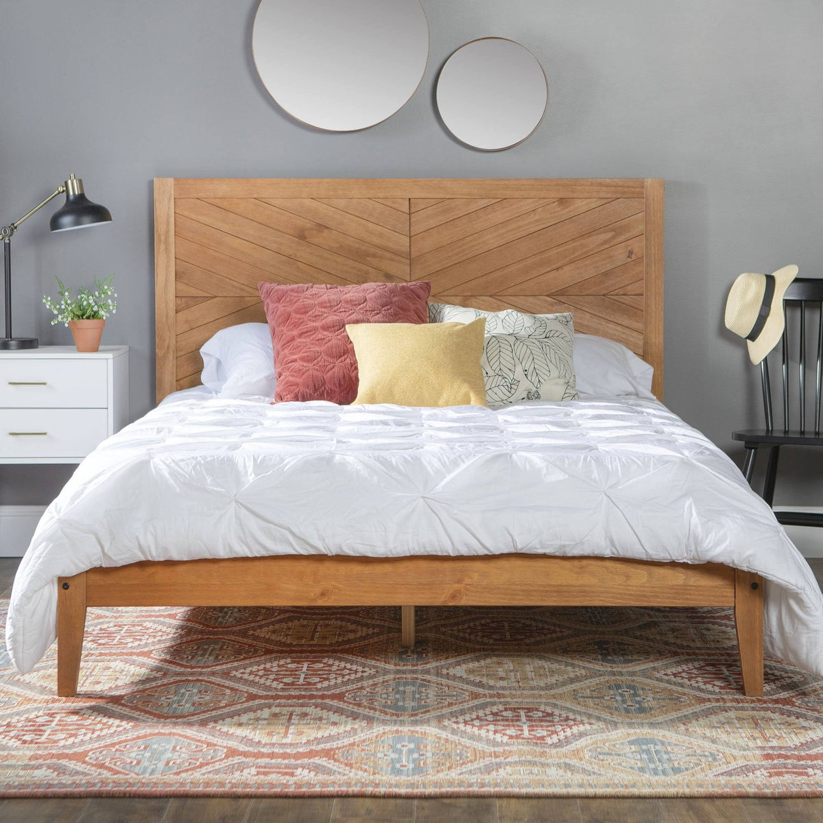 Caramel Solid Wood Queen Bed Z70256