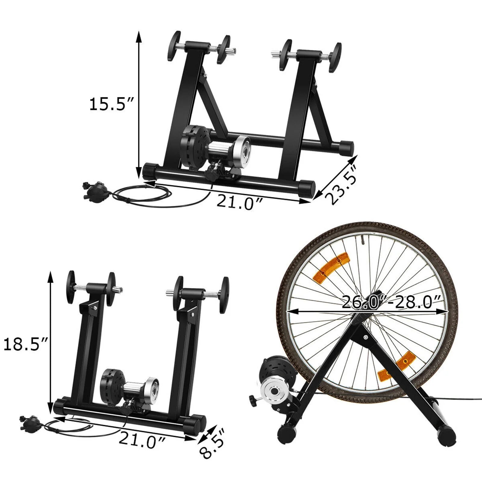 Foldable Bike Trainer Stand with 8 Resistance Levels T402879