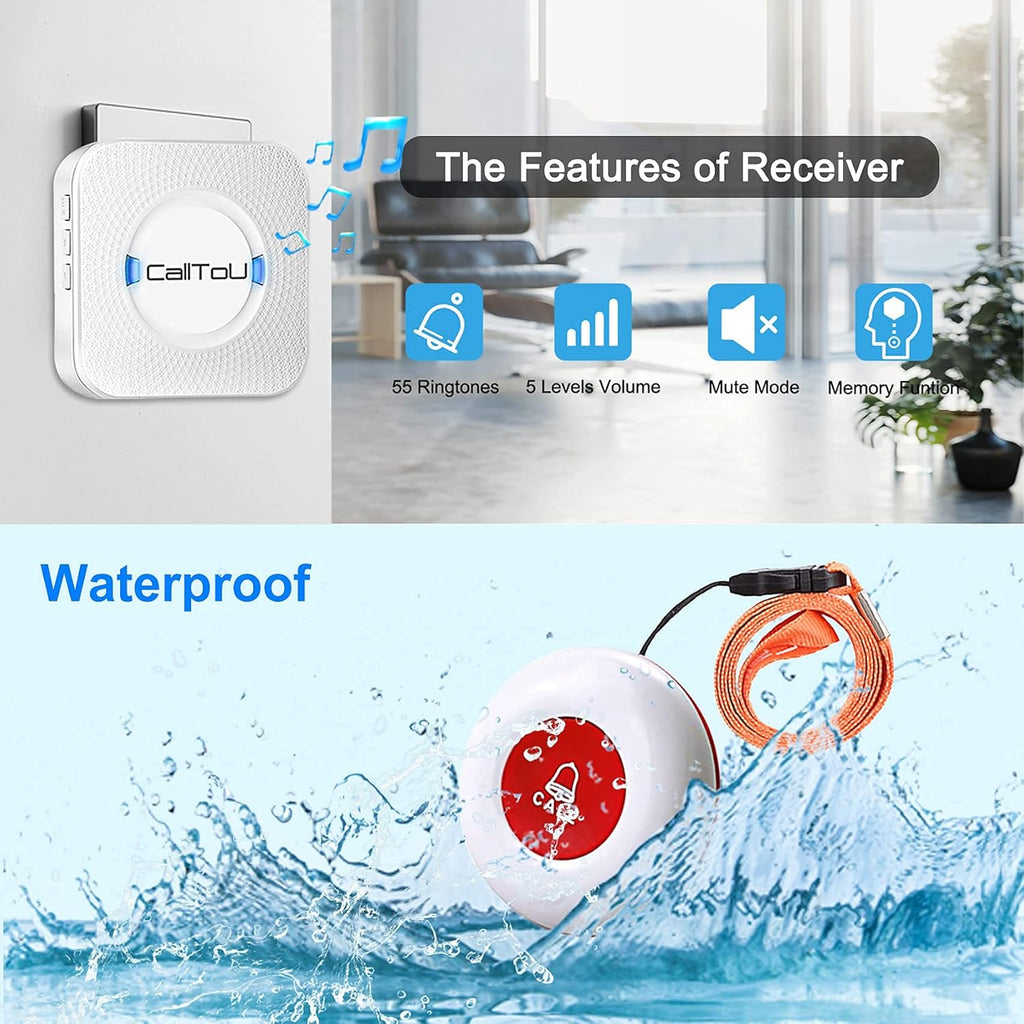 Wireless Call Button Alert System with 2 Way Radio W675021