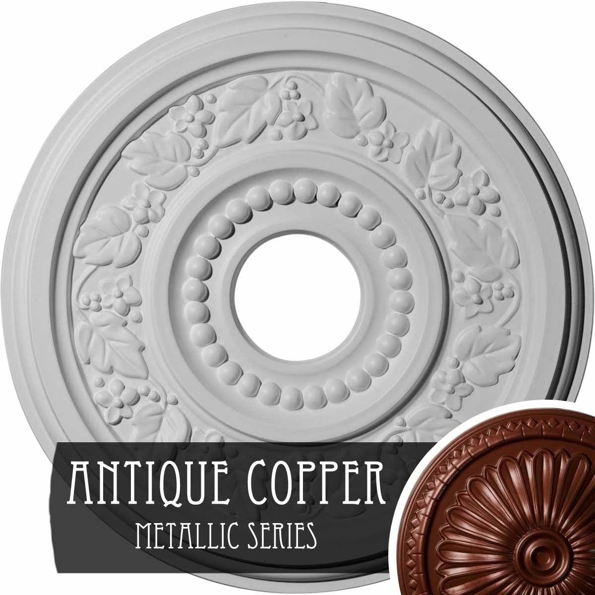 Genevieve Ceiling Medallion, Hand-Painted Pewter D542