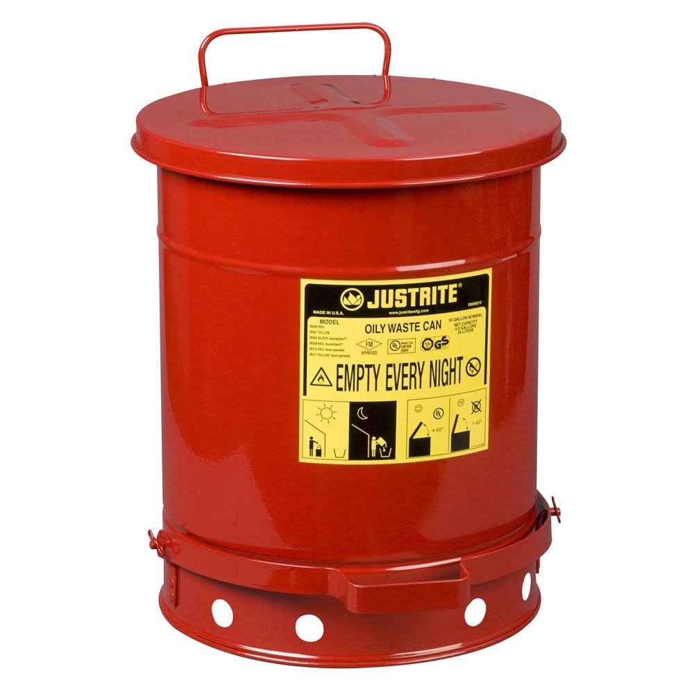 10 Gallon Red Oily Waste Can S9760