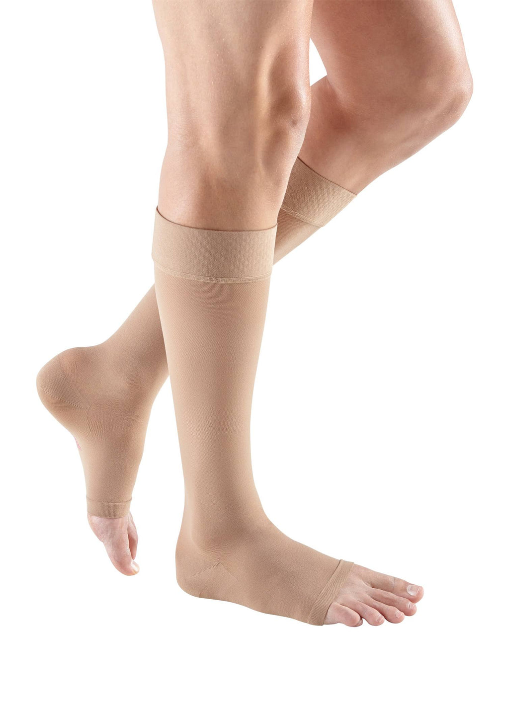 Calf High Open Toe Beige Compression Stockings X896002