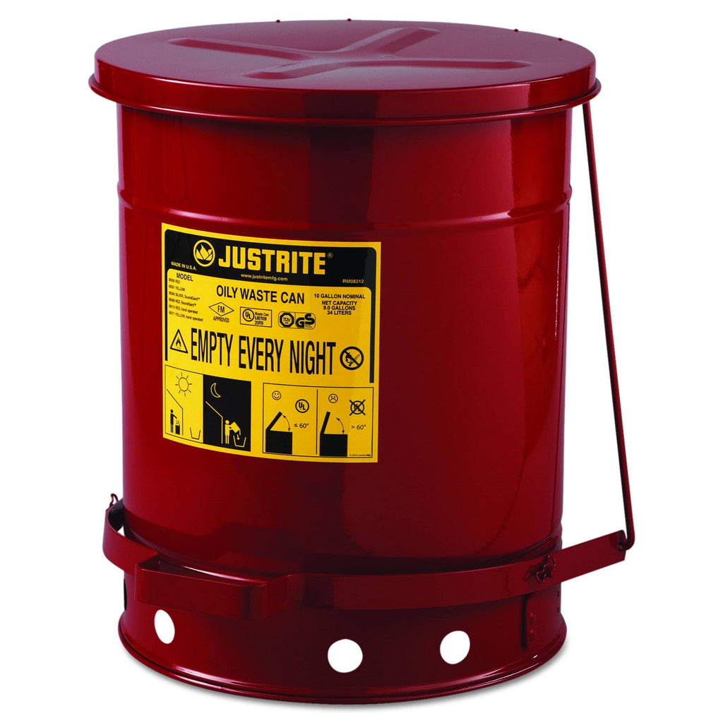 10 Gallon Red Oily Waste Can S9760