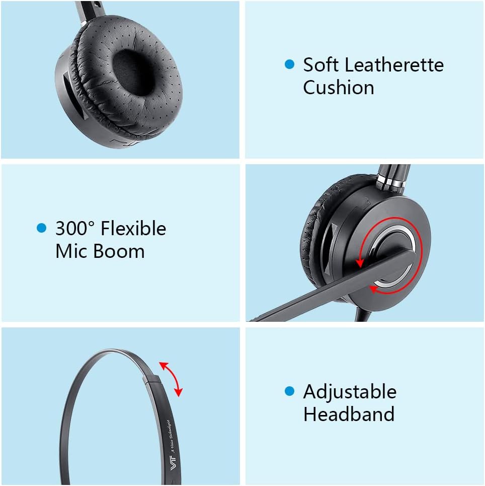 Pack of 2 USB Mono Computer-Headset with Noise Cancelling Mic H785882
