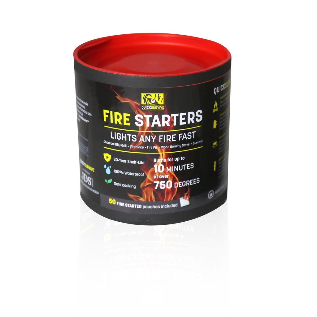 50-Piece Survival Bundle with Fire Starter Canister, Stove, Flint, Paracord & Glove S3382