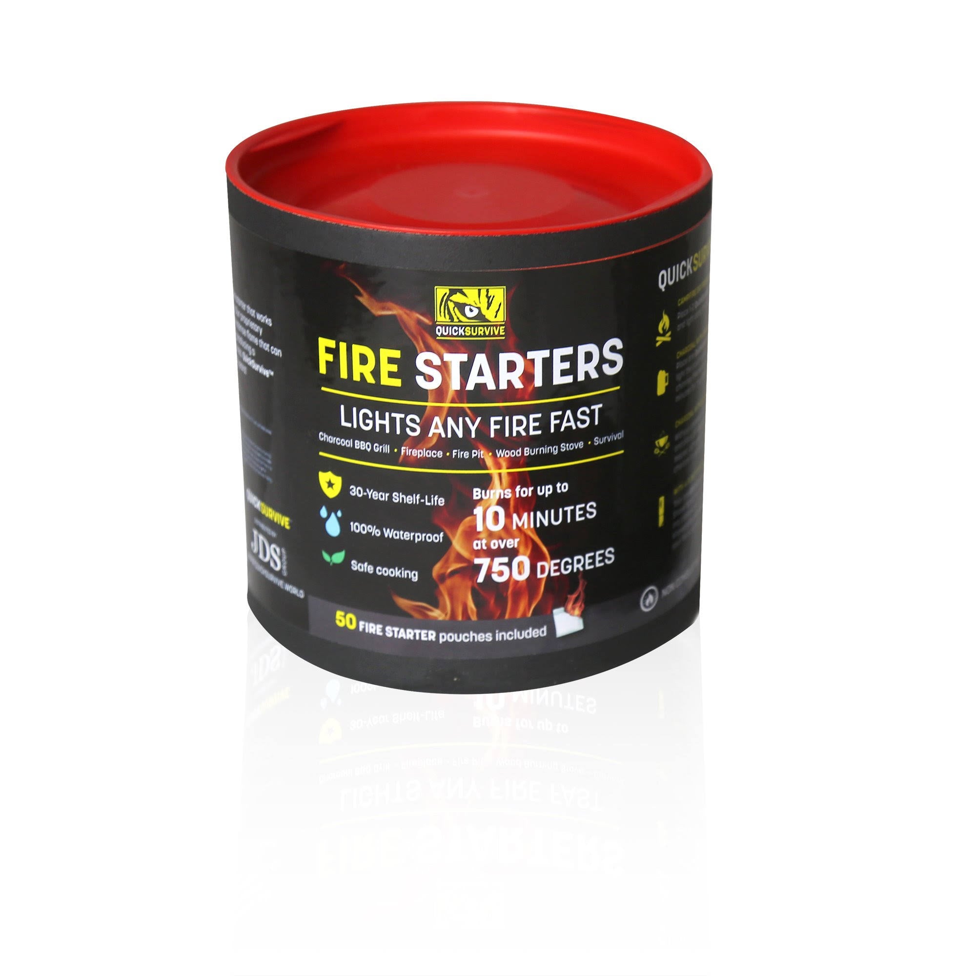 50-Piece Survival Bundle with Fire Starter Canister, Stove, Flint, Paracord & Glove S3382