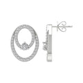 10K White Gold Round Diamond Stud Earrings B535