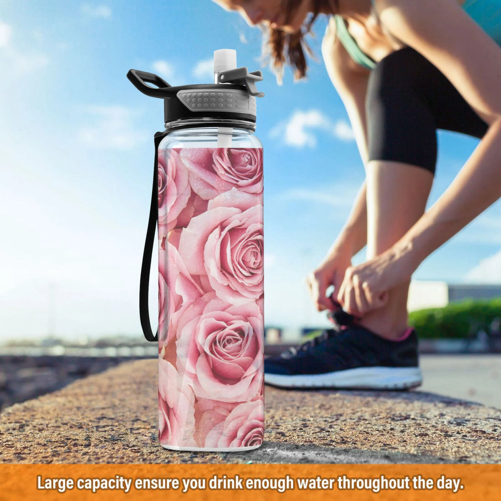 Pink Roses Flowers 32oz Tritan Leakproof Sports Bottle Y7782
