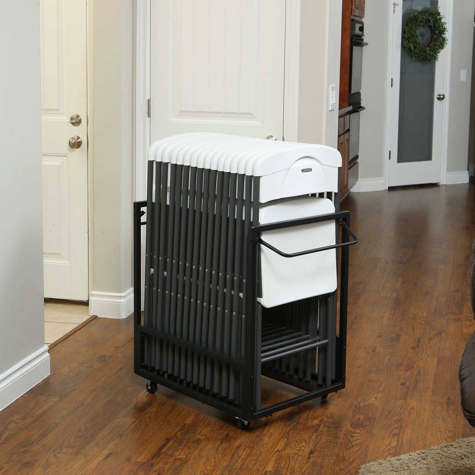 Black Rolling Chair Cart U6436
