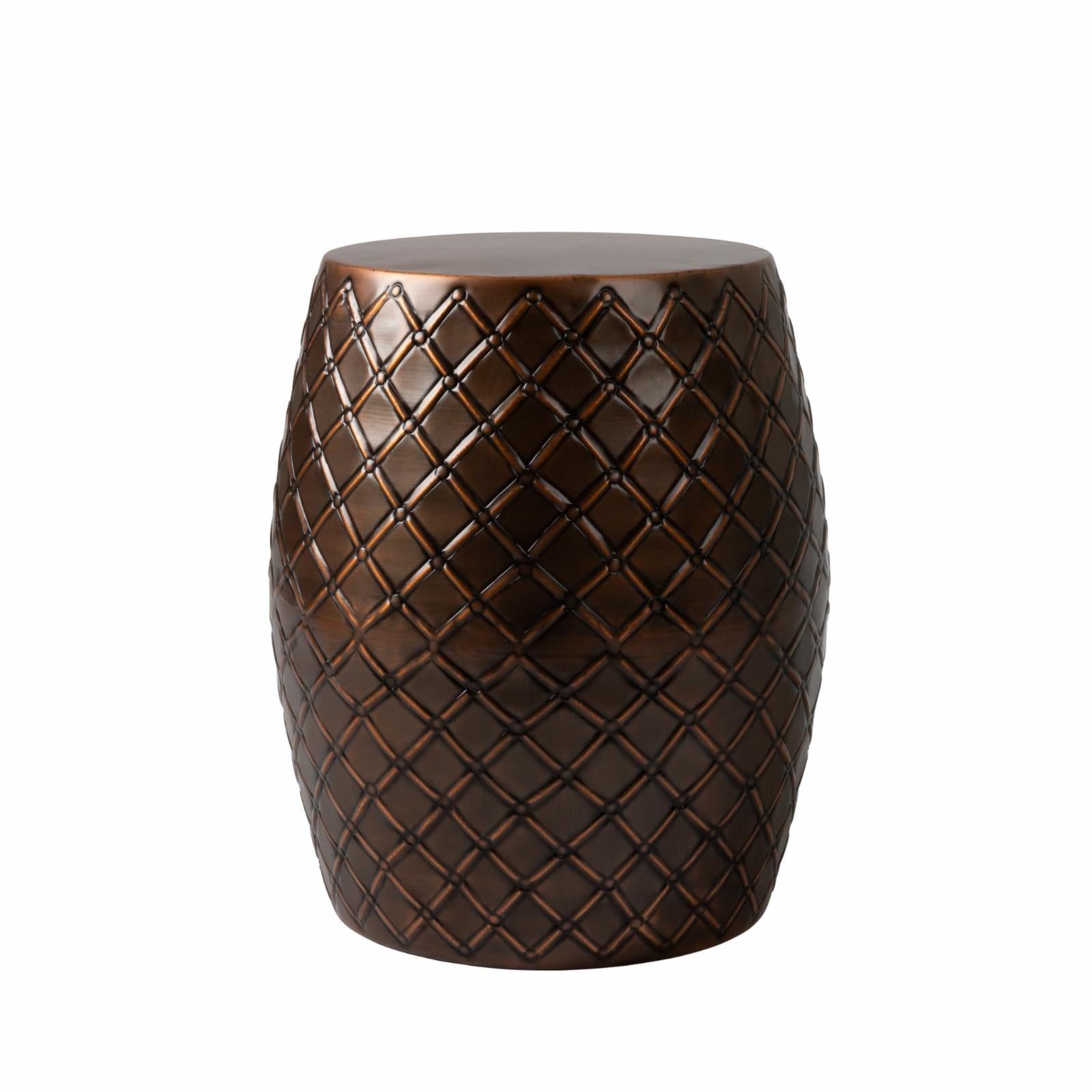 Copper Finish Metal Outdoor Accent Table A136739
