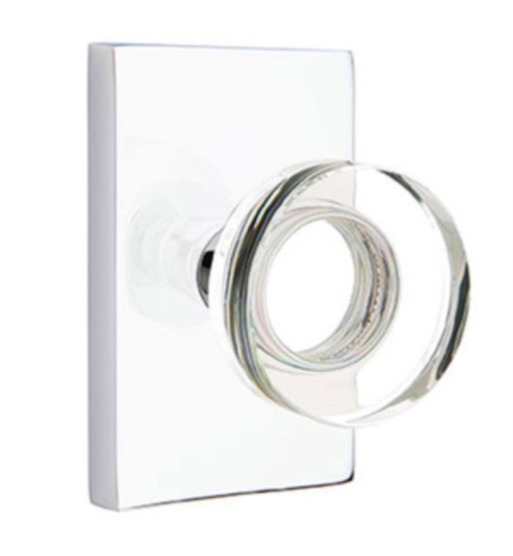 Double Dummy Octagon Knob with Modern Rectangular Rose, Bright Chrome C921053
