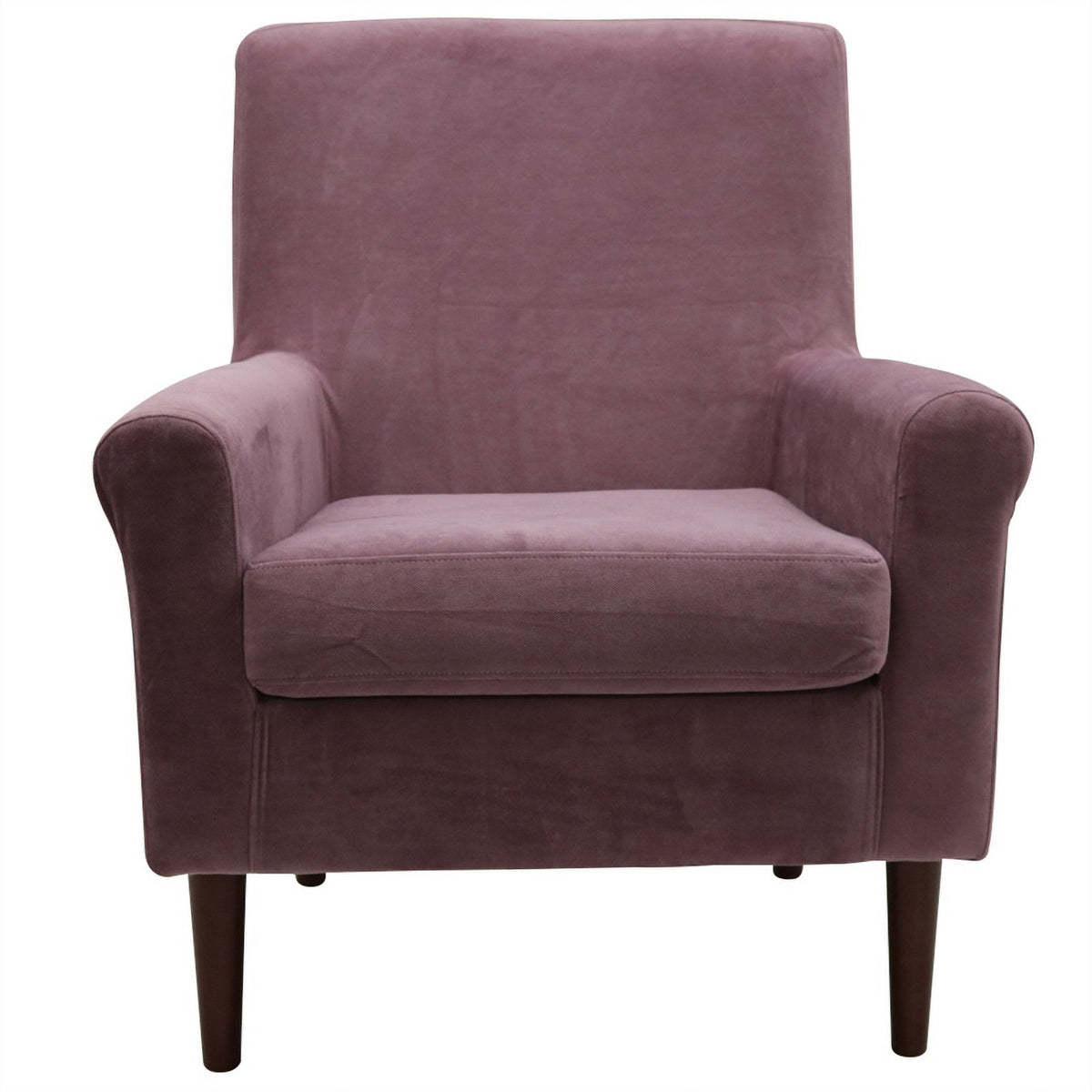 Mauve Pink Fabric Rolled Arm Lounge Chair N18239