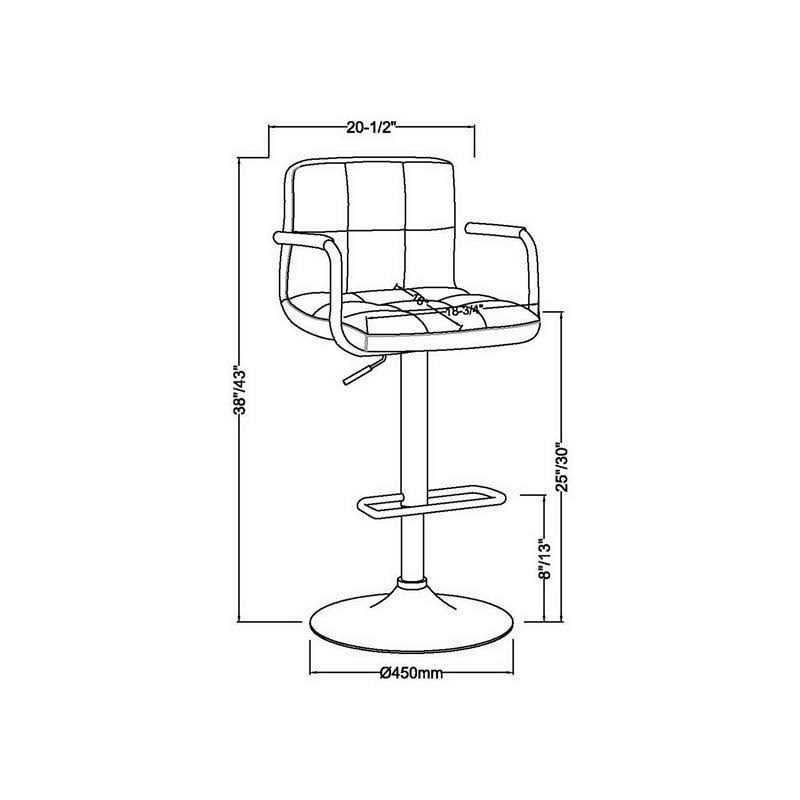Black Leather Adjustable Bar Stool F428